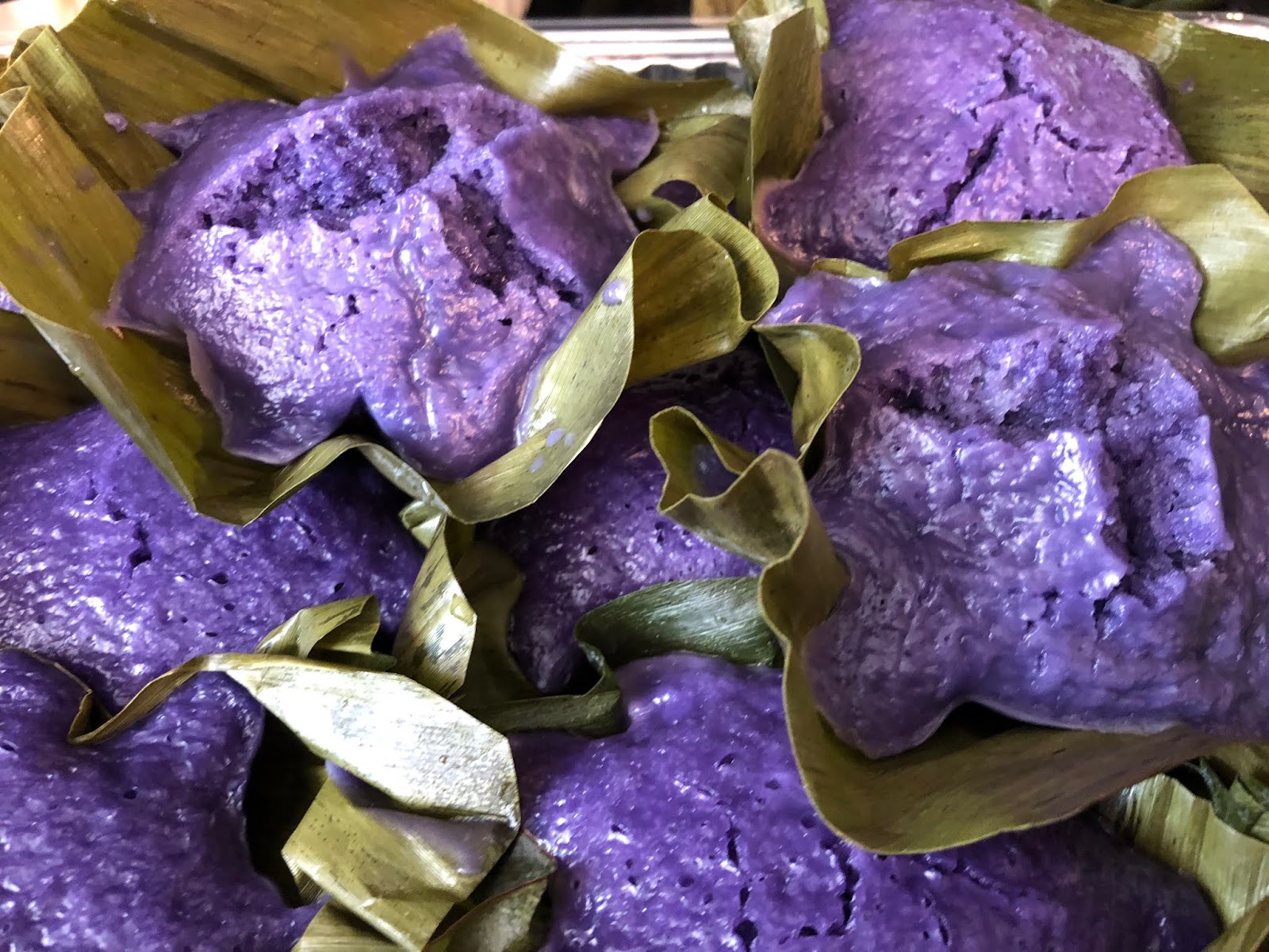 Sugarampsprinkle Ube Rice Puto In Banana Leaves Recipe