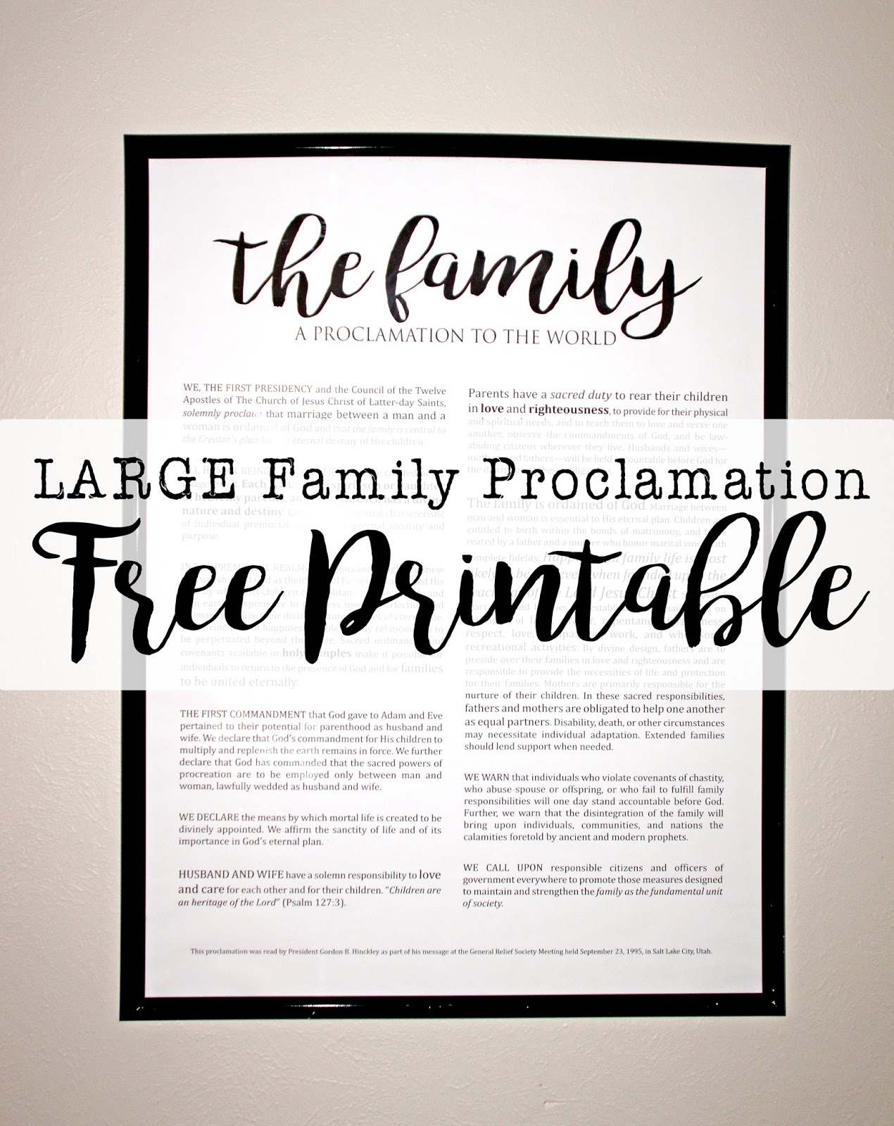 mimiberry creations: Corridor Decor that Provides Centuries photo regarding The Family a Proclamation to the World Printable named mimiberry creations: Corridor Decor that Provides Hundreds of years