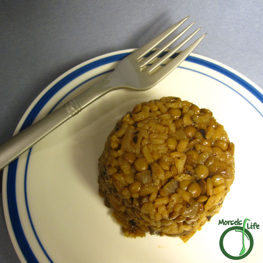 Morsels of Life - Mujadara - Lentils and rice cooked with caramelized onions and cumin for a simple, fragrant, and cheap Mujadara.