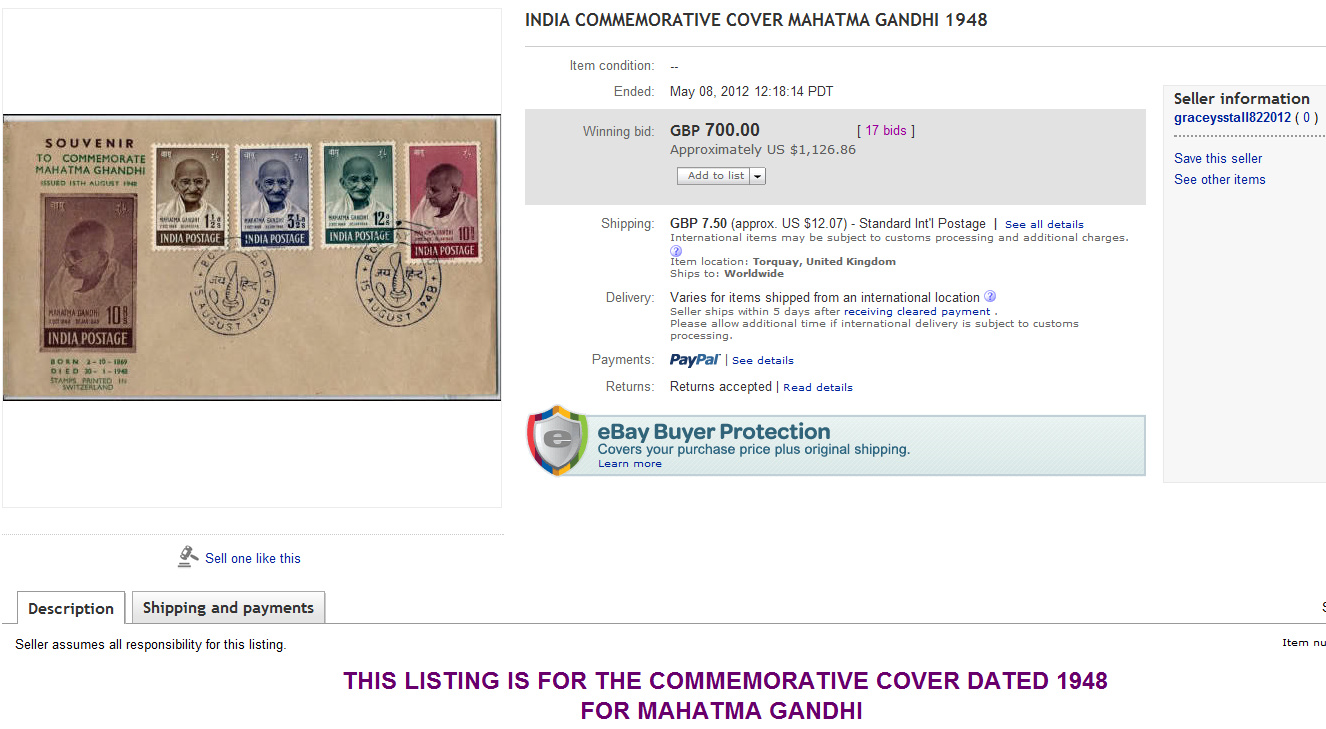 GANDHI STAMPS CLUB: 1948 Gandhi Stamps Mourning Souvenir Private FDC ...
