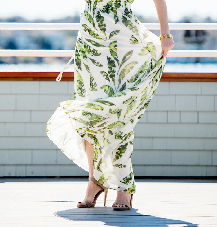 leafy print dress
