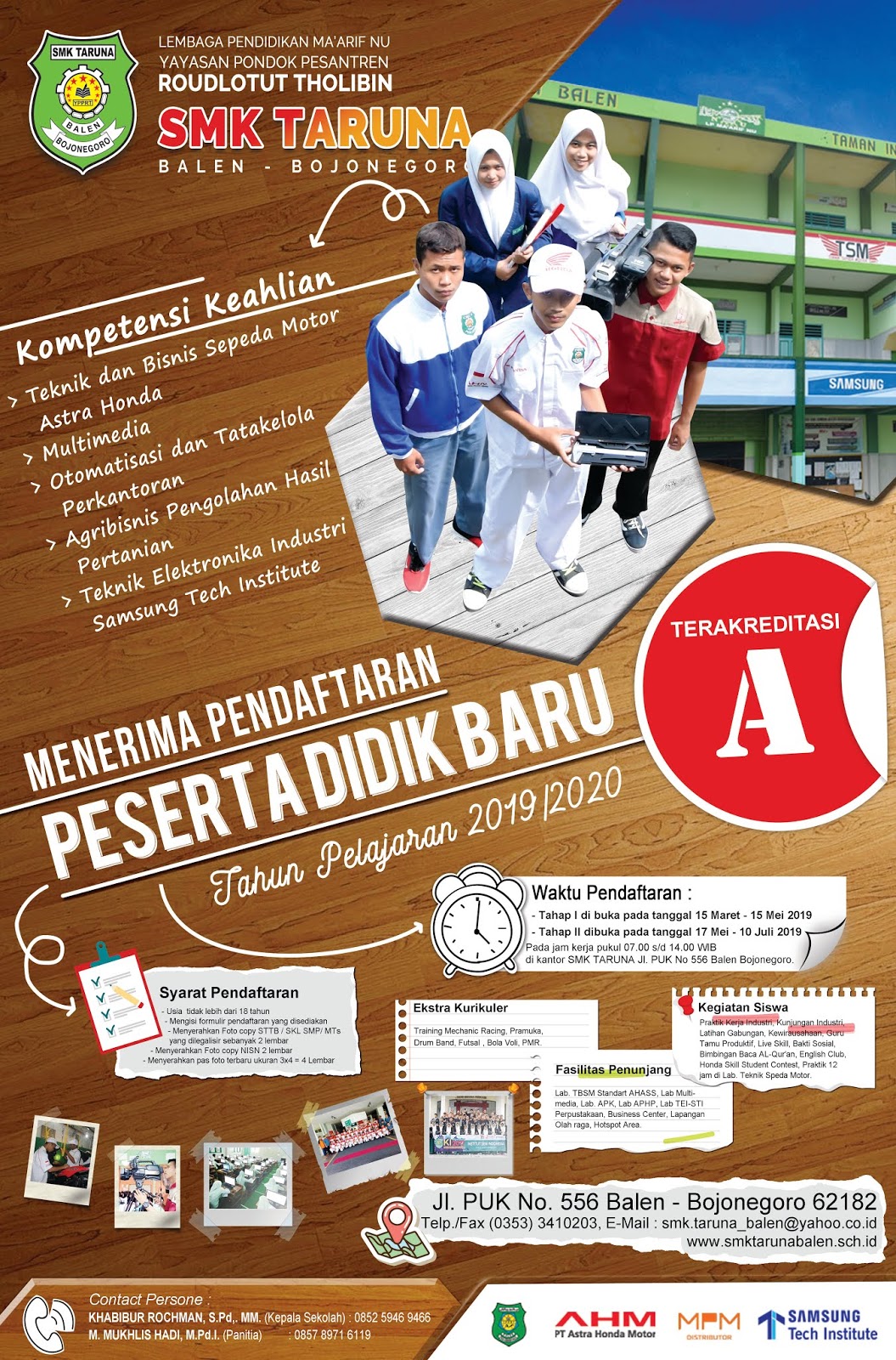 Desain Pamflet PPDB SMK Taruna 2019/2020 MULTIMEDIA SMK TARUNA BALEN