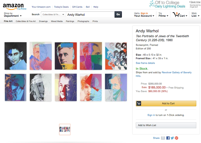 Andy Warhol Suite of 10 Jews Appears To Be A Scan from Andy Warhol Prints: A Catalogue Raisonne: 1962-1987