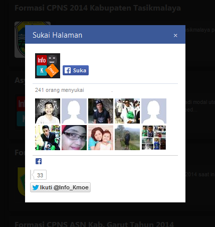 Cara Membuat Widget Pop up Facebook Like Box Ringan Cara Membuat Widget Pop up Facebook Like Box Ringan