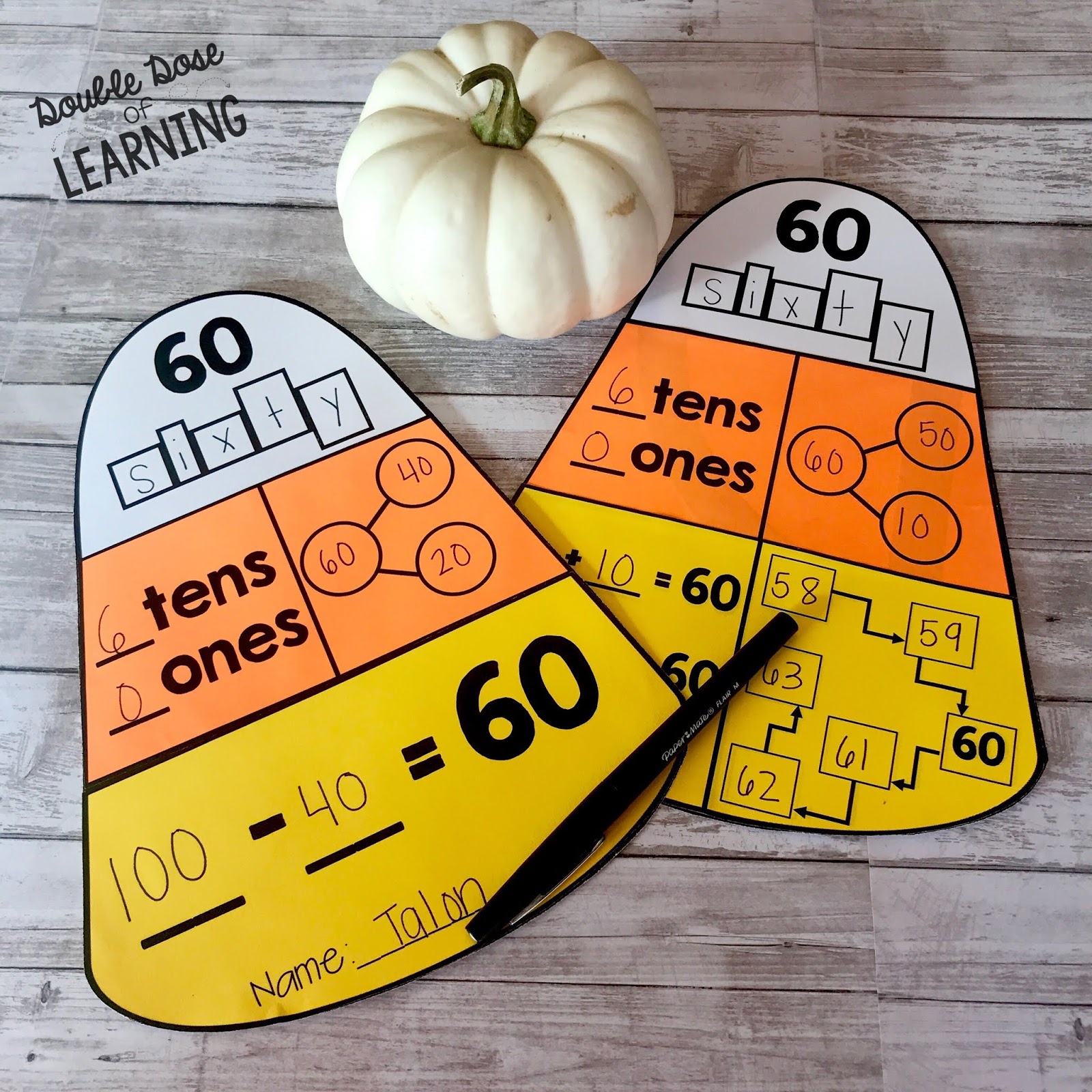 Halloween Math Crafts for First Grade | Double Dose of Learning