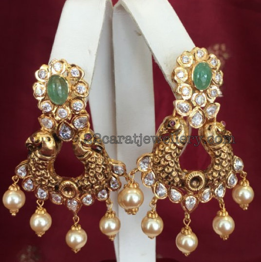117 Grams Pachi Necklace Earrings - Jewellery Designs