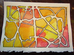 cement resist rubber watercolor paint gift near cards drawing multiples layers painter sides tape larger around paper
