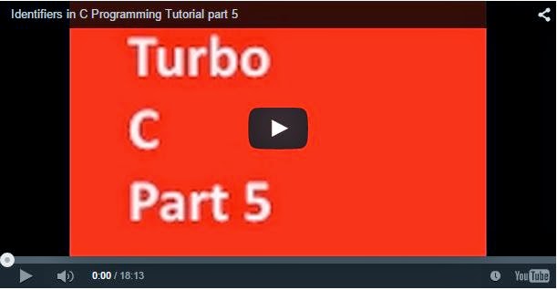 C Language Identifiers video tutorial part-5