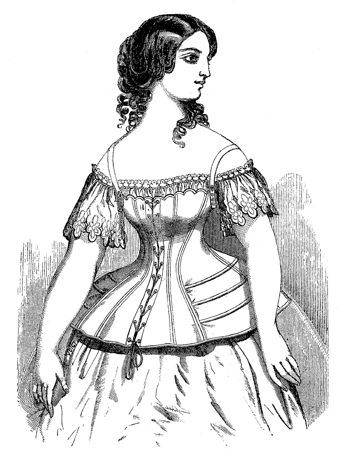 Digital Stamp Design: Stock Victorian Fashion Free Corset Dress Hair ...