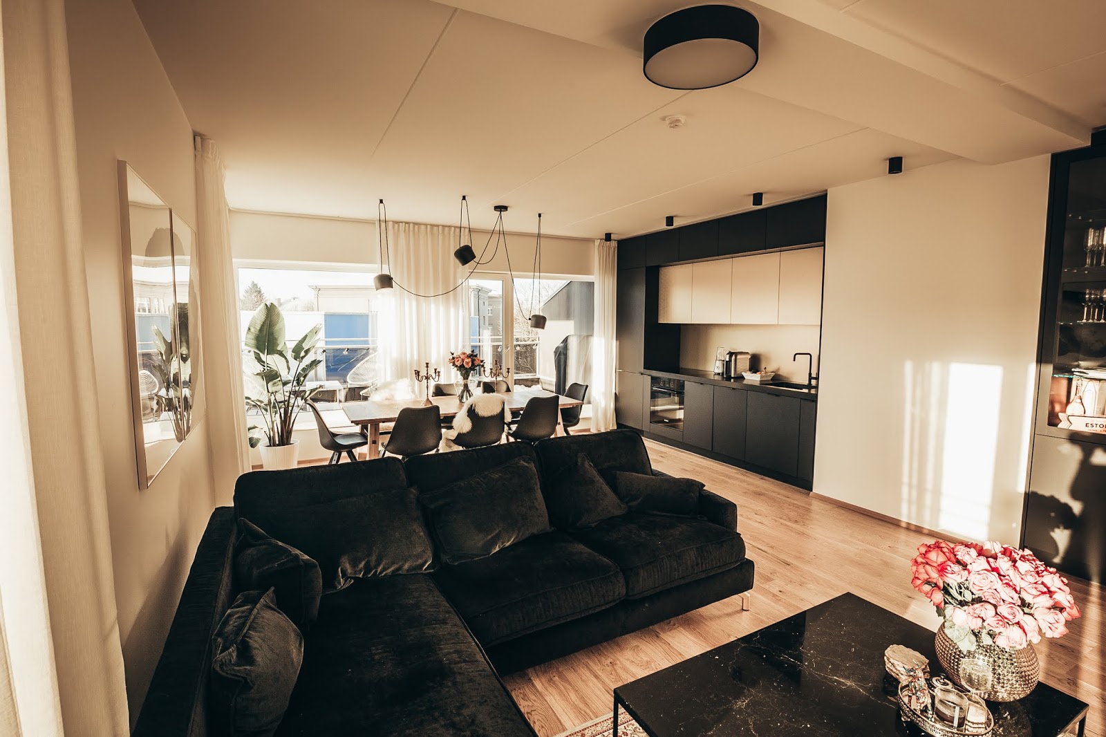 black velvet couch living room