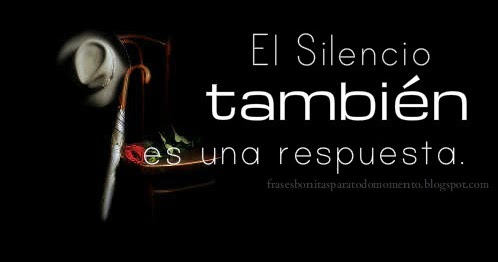 Frases Bonitas Para Todo Momento. : El silencio también es una respuesta.