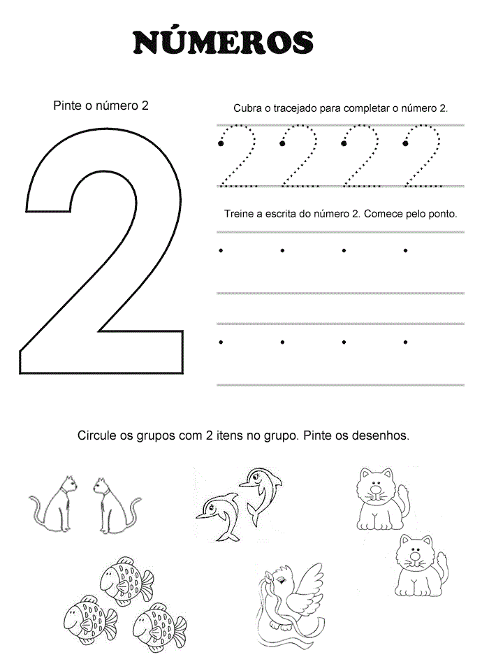 clube da cor atividades escolares atividades com o nÚmero 2