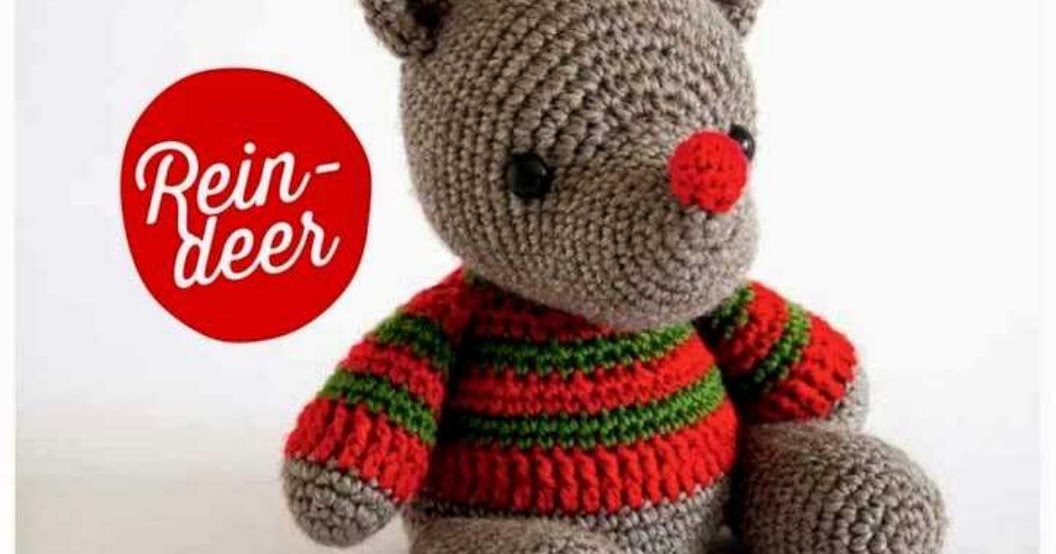 PATRONES GRATIS DE CROCHET: Amigurumi de NAVIDAD del reno Rudolph a