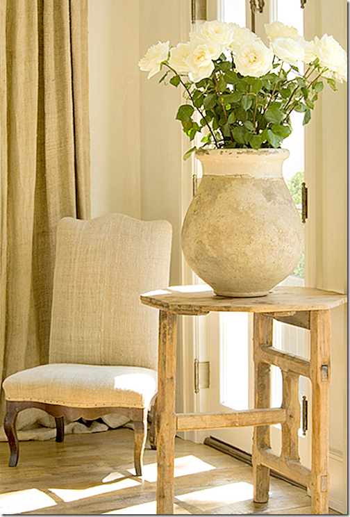 Pamela Pierce designed living room in her own European country home filled with antiques and white. #frenchcountry #livingroom #pamelapierce #interiordesign