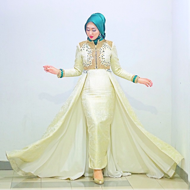 gamis brokat kombinasi sifon Terbaru gamis brokat kombinasi sifon Terbaru