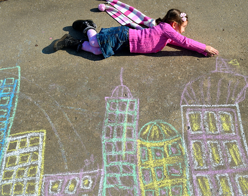 simply FOuR us Driveway FunChalk Art!