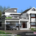 Contemporary style mixed roof house