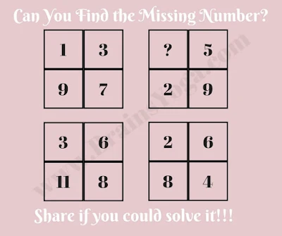 Maths Brain Teaser to find the missing Number