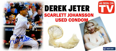 funny Derek Jeter Scarlett Johansson selling game worn condom