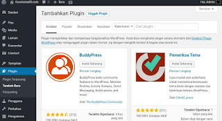 Instal Plugin WordPress di Dashboard Instal Plugin WordPress di Dashboard