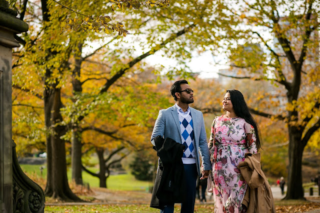Fall engagement photo session in Central Park/New York