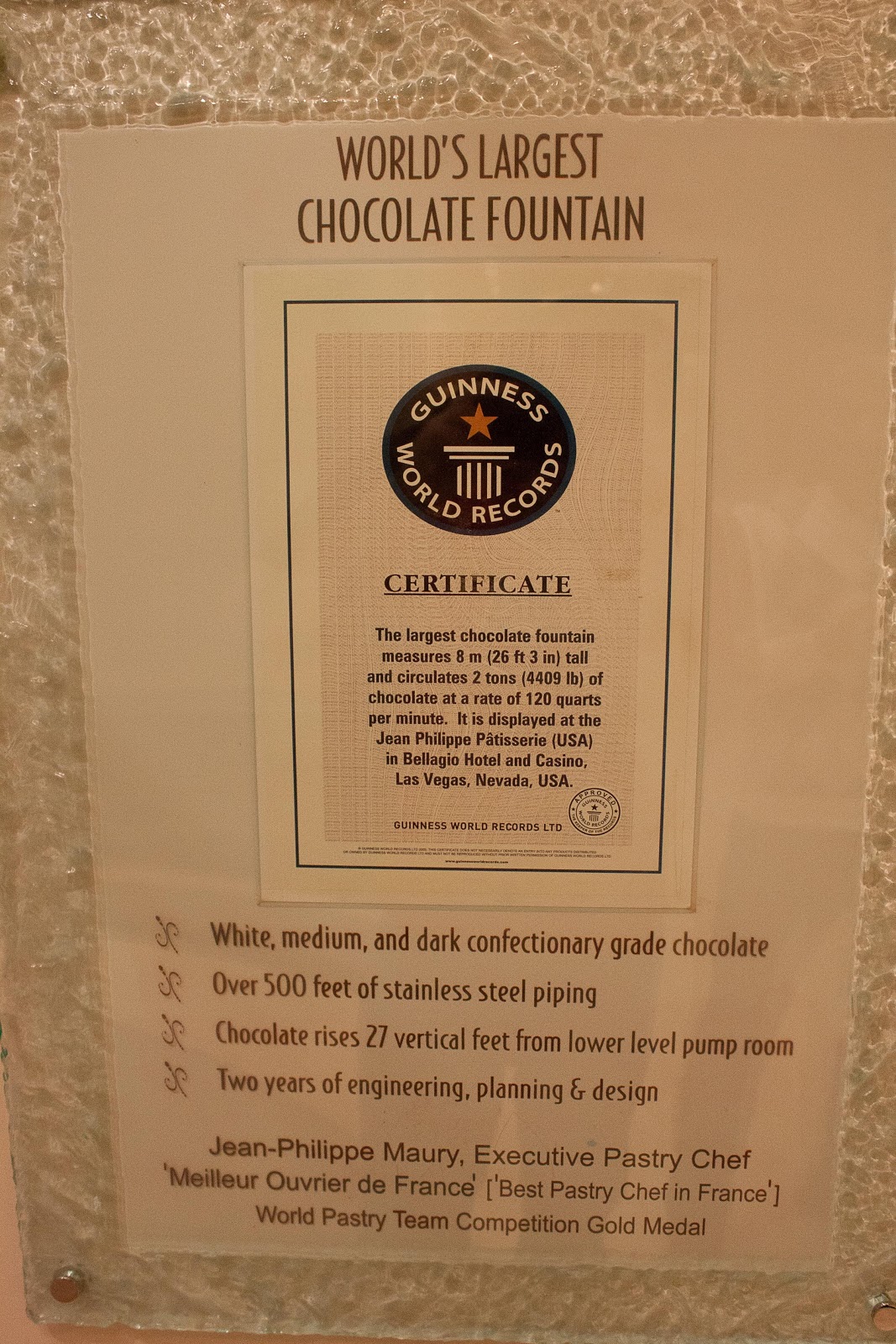 food.music.life. JeanPhilippe Patisserie at The Bellagio, Las Vegas