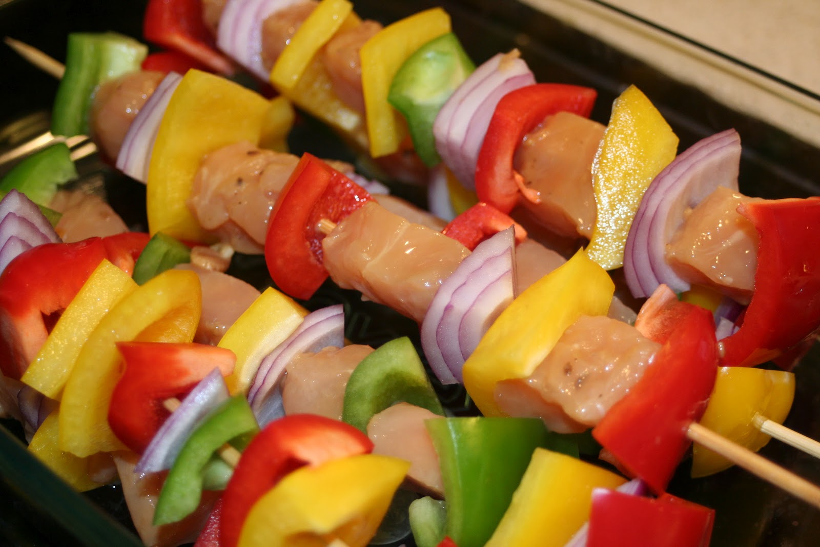 Dinner...Solved! Chicken, Pepper & Onion Skewers
