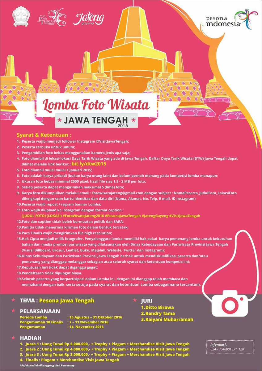 LOMBA FOTO WISATA JAWA TENGAH 2016 LOMBA FOTO WISATA JAWA TENGAH 2016