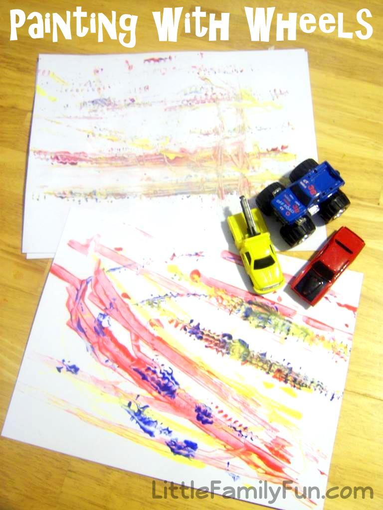 Little Family Fun Painting with Toy Cars!