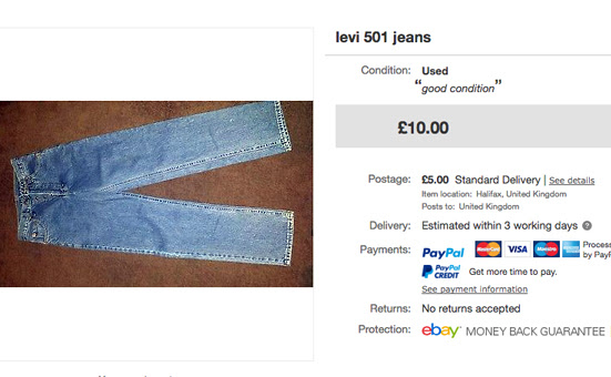 Dances With Balloons: Fake Levis 501 Jeans