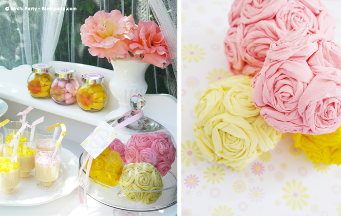 DIY Bridal Shower Paper Flower Pomander for GetMarried - BirdsParty.com