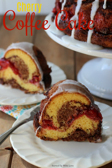 An easy Cherry Coffee Cake recipe filled cherries and cinnamon flavor. Perfect for an easy dessert or a great breakfast.