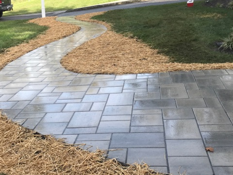 Custom Stoneworks Design Inc Paver Walkway Steps Installed
