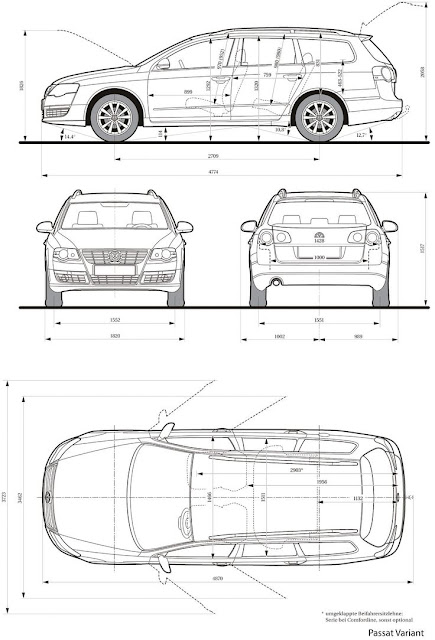 Vw Cars Vw Passat Volkswagen Passat Variant Wagon Blueprint Drawing