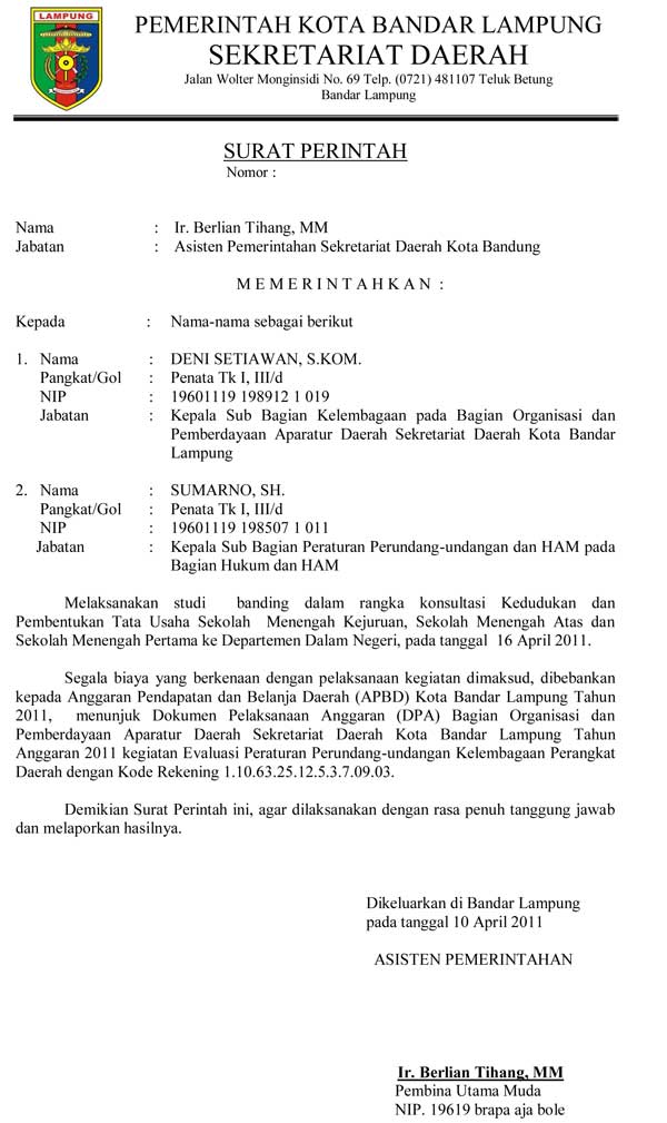 Contoh dan Membuat Surat Resmi - Sepertiga.com