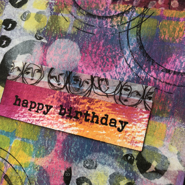 Dina Wakley paints, washi and collage paper - birthday cards my Nikki Acton