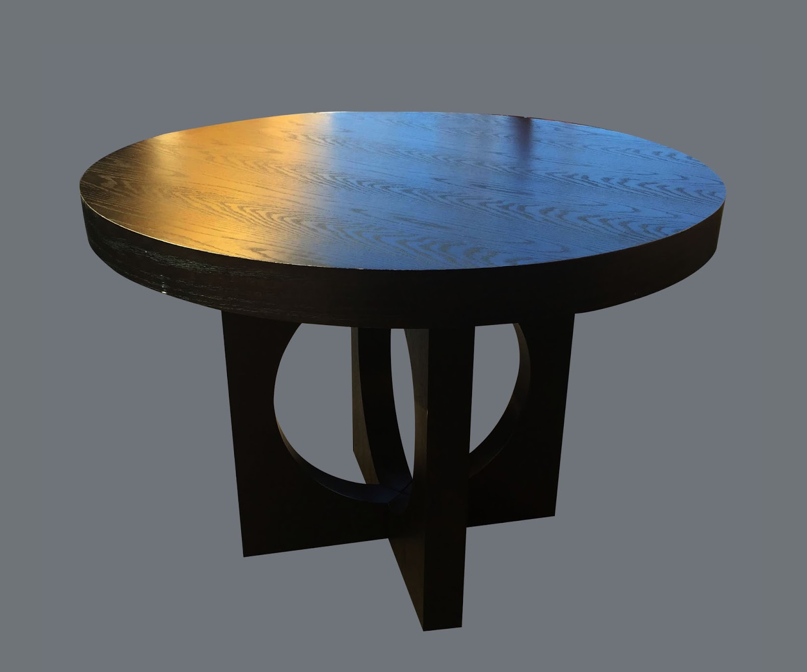 Uhuru Furniture & Collectibles Round West Elm Black Wood Dining Table