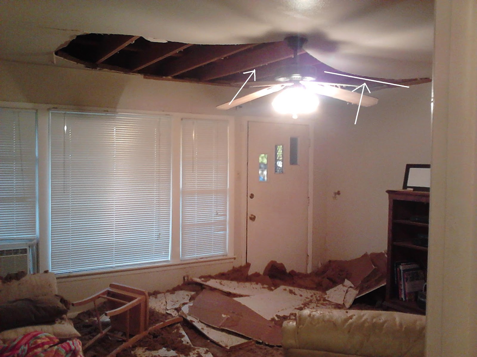 Renov8z Collapsed Ceiling (Think YOU had a bad day?)