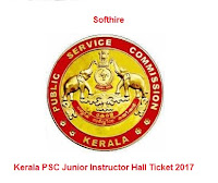 Kerala PSC Junior Instructor Hall Ticket