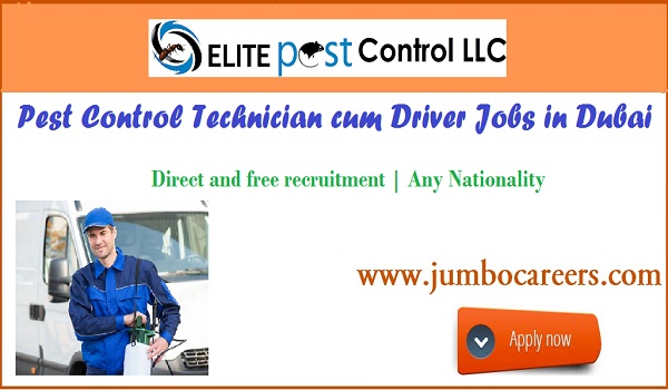 Pest Control Technicians and Driver Jobs in Dubai