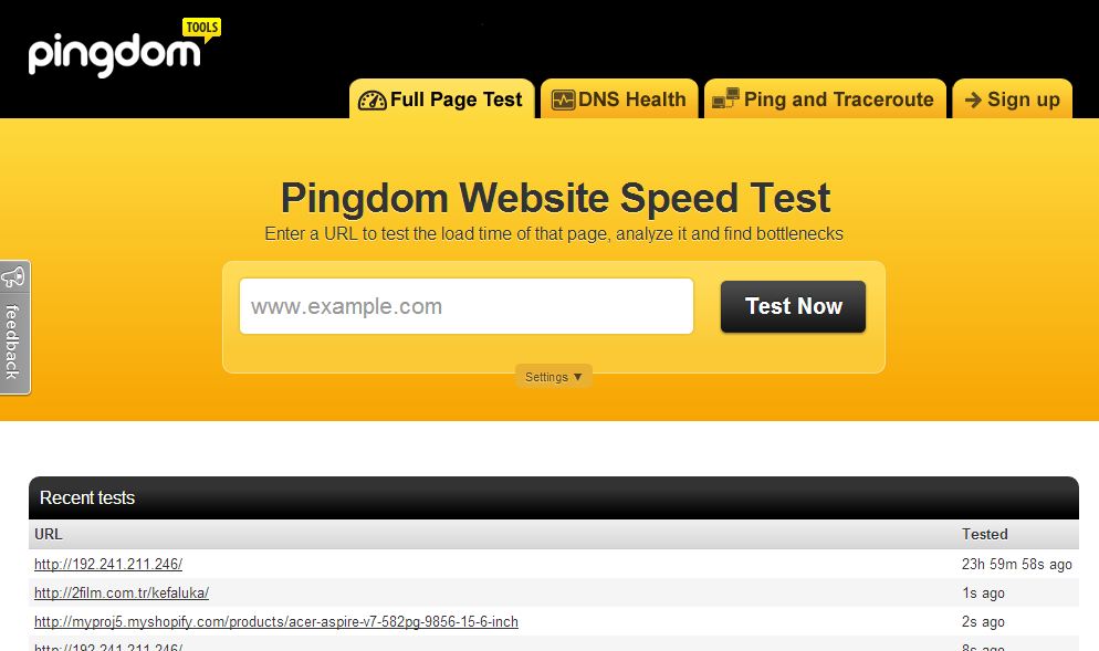 Test url