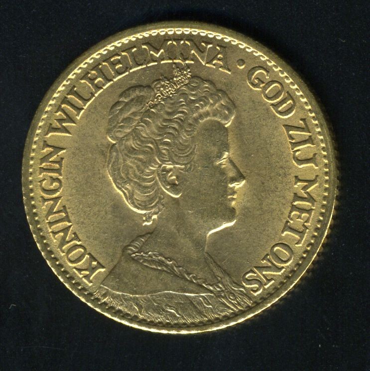 NETHERLANDS 10 GULDEN GOLD COIN, MINTED IN 1913|World Banknotes & Coins