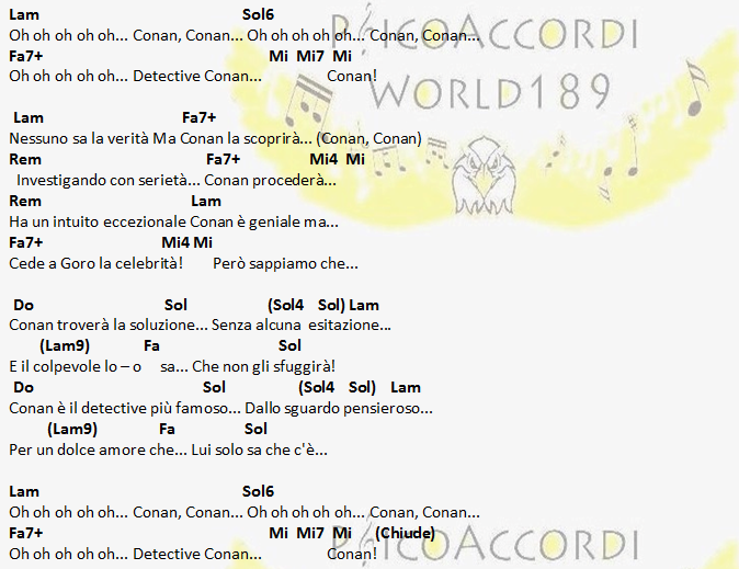 PsicoAccordiWorld189 Vanni Conan (Il Detective più Famoso) [Accordi]