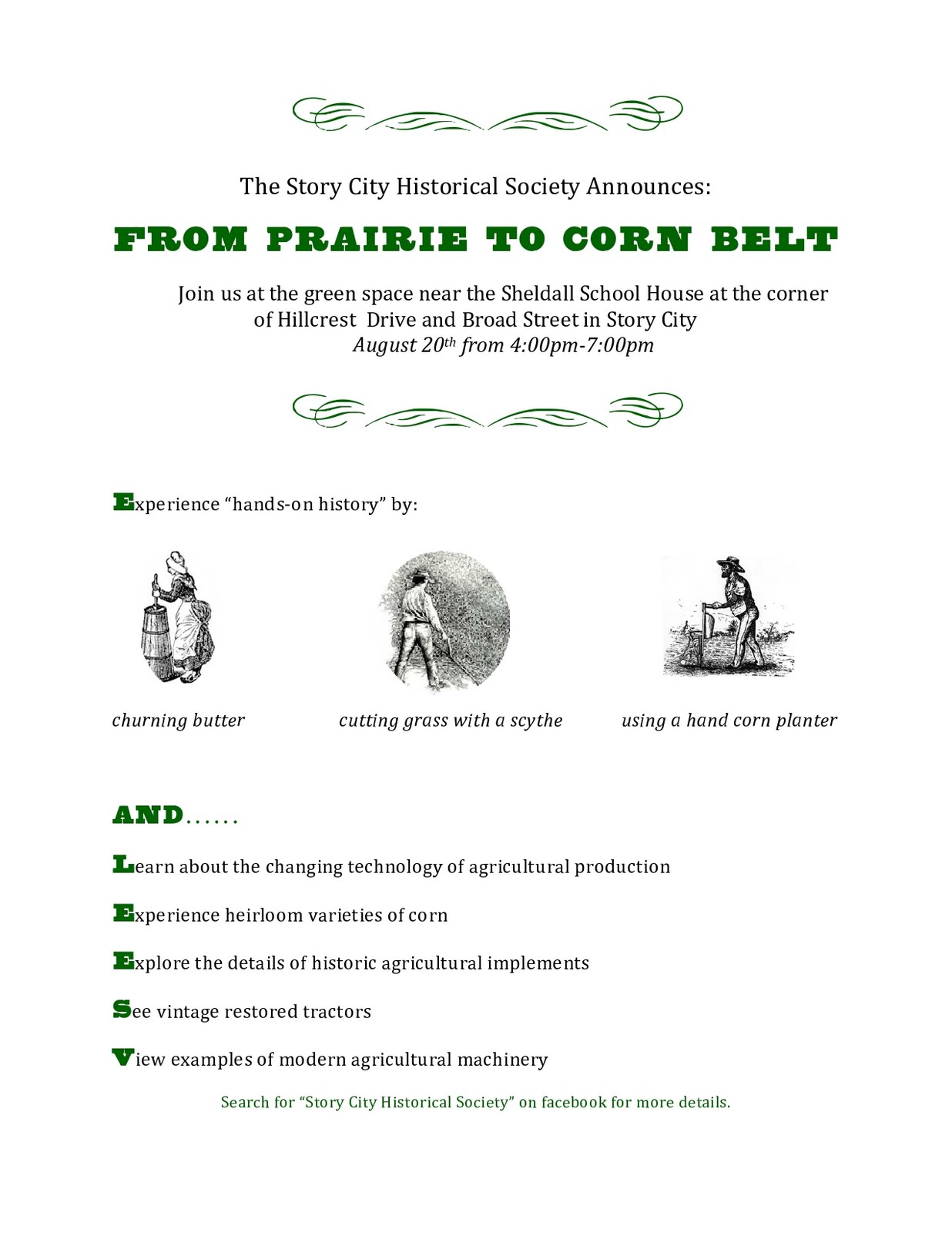 Story County Historical Alliance Story City From Prairie to Corn