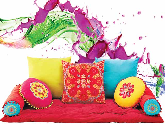 Home Smiley Decorate home with colors on Holi festival Home Smiley Decorate home with colors on Holi festival