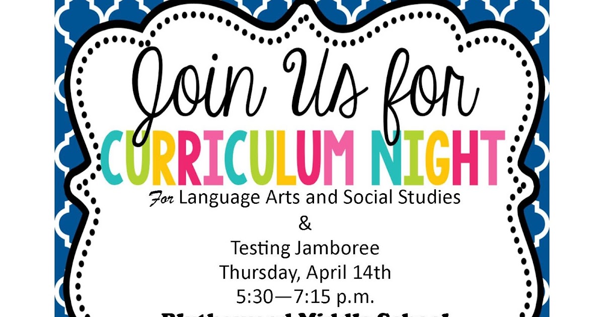 Join us For Curriculum Night!