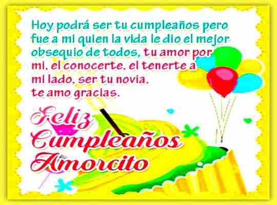 Tarjeta con dedicatoria de cumple para enviar a un novio super especial Tarjeta con dedicatoria de cumple para enviar a un novio super especial