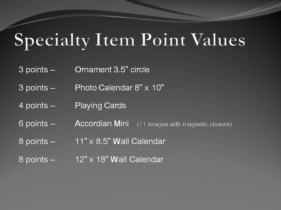 KHalePhotography Point Values Explained