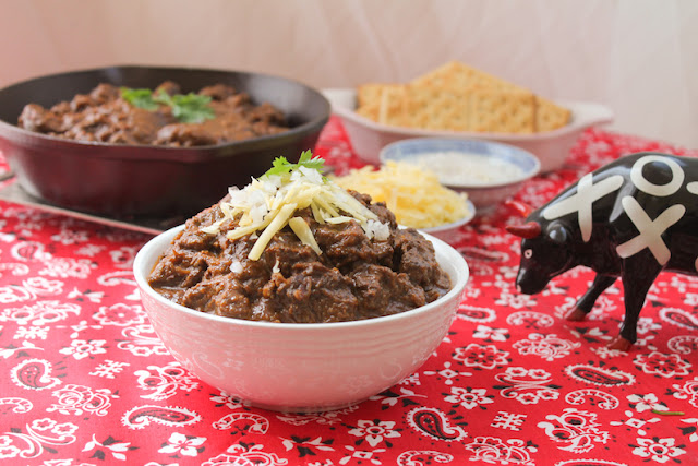 Food Lust People Love: Lots of chilies, cumin and chunks of beef, cooked till tender - that's all you need for the most delicious four alarm Texas chili. A bowl of red and you'll taste the fiery spirit of Texas. 