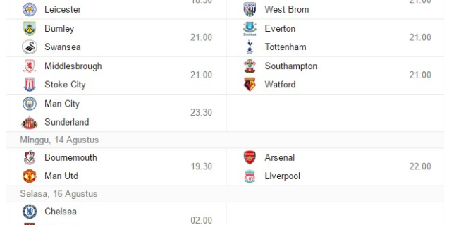 JADWAL BOLA MALAM HARI INI LIVE DI TV RCTI, MNCTV, SCTV Dan Indosiar : Liga Inggris, ISC/TSC, Piala Super Spanyol, Piala Super Jerman Dan Olimpiade Rio 2016 JADWAL BOLA MALAM HARI INI LIVE DI TV RCTI, MNCTV, SCTV Dan Indosiar : Liga Inggris, ISC/TSC, Piala Super Spanyol, Piala Super Jerman Dan Olimpiade Rio 2016